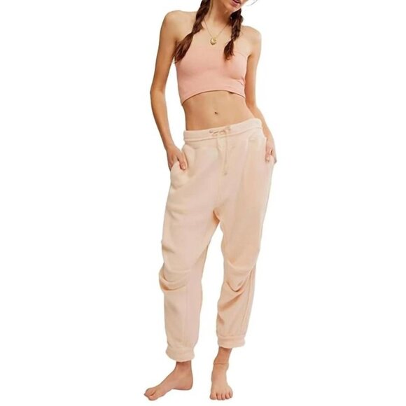 Free People Intimately Women Tender Peach Day Off Fleece Joggers Size M NWT 78$ - Picture 1 of 6